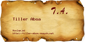 Tiller Absa névjegykártya